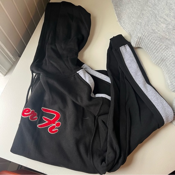 Vintage Semper Fi Hoodie Sweater Black Red Mens L Large Marine Corps Oarsman 913 - Picture 4 of 10